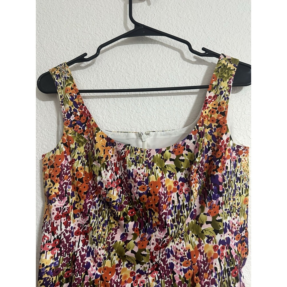 Nine West Dress Floral Multicolor  Sleeveless Size 8 Cotton Fit & Flare Summer - Picture 3 of 6
